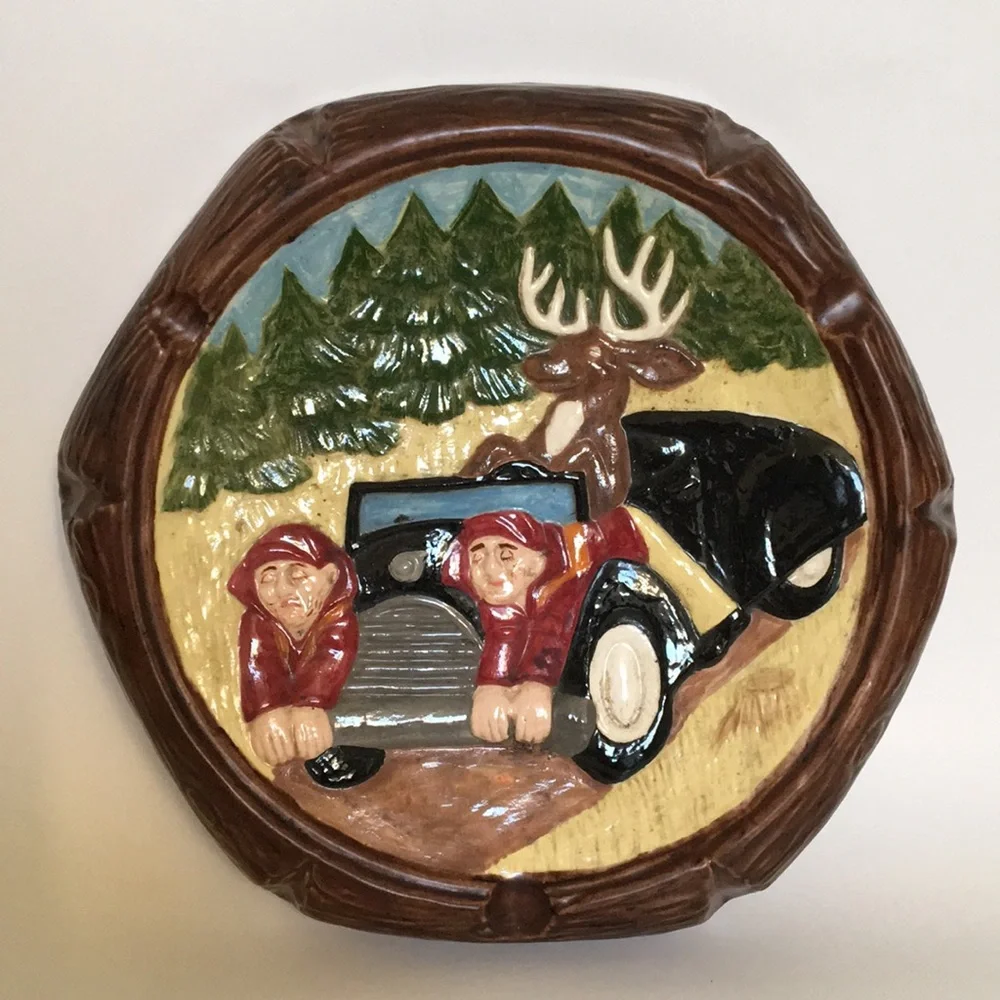 Handcrafted 3D Bas-Relief Deer Bagged