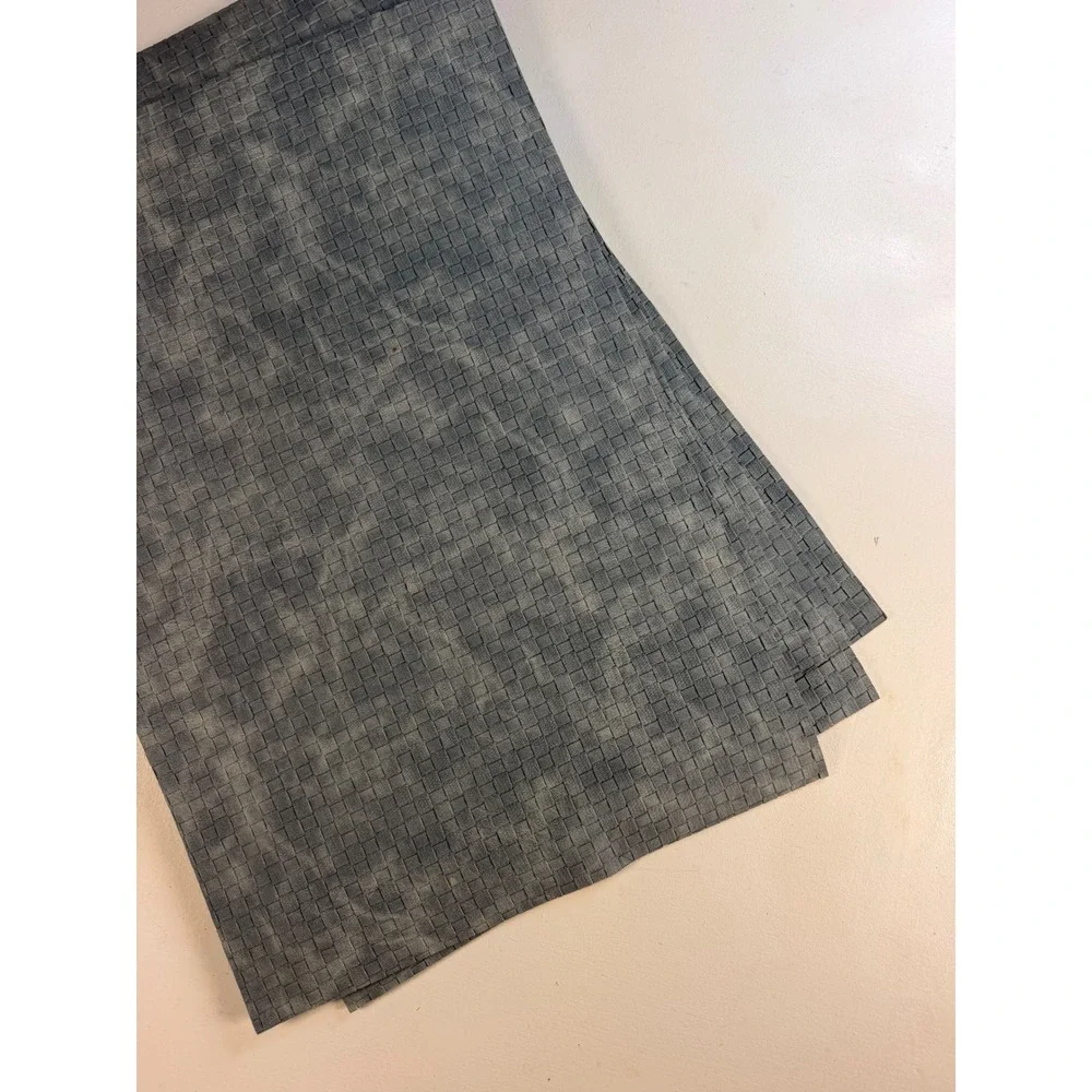 Faux Leather placemats OS Slate Blue Grey Y2K Woven Textured 4pc Set