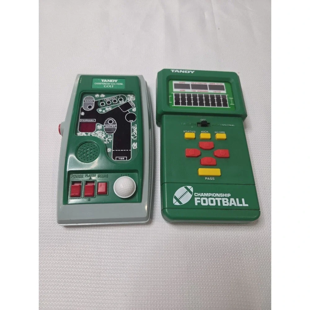 Vintage Tandy Electronic Football & Golf Handheld Games Lot 1980s TESTED WORKS