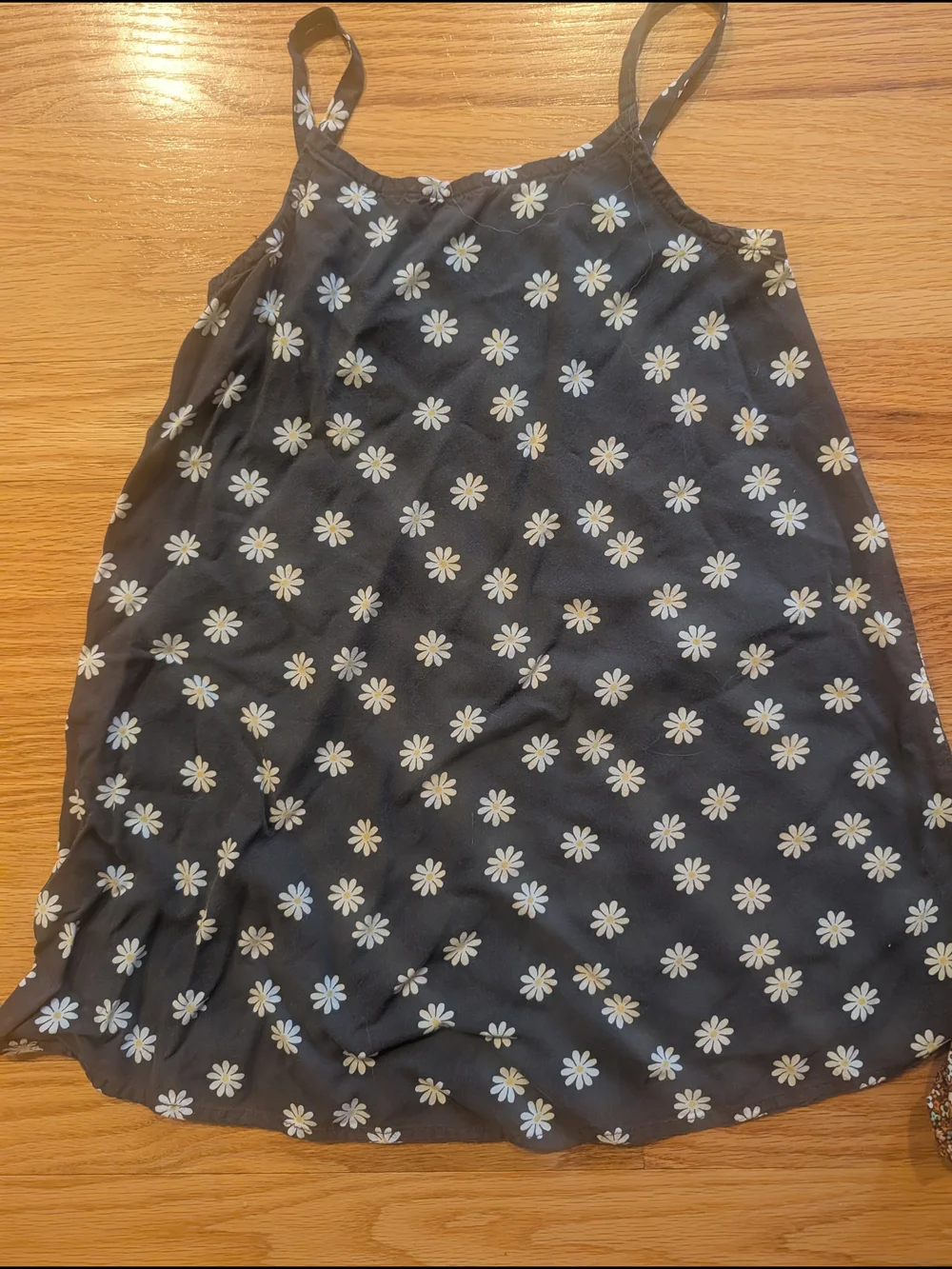 Gray Daisy-Print Spaghetti Strap Skirt