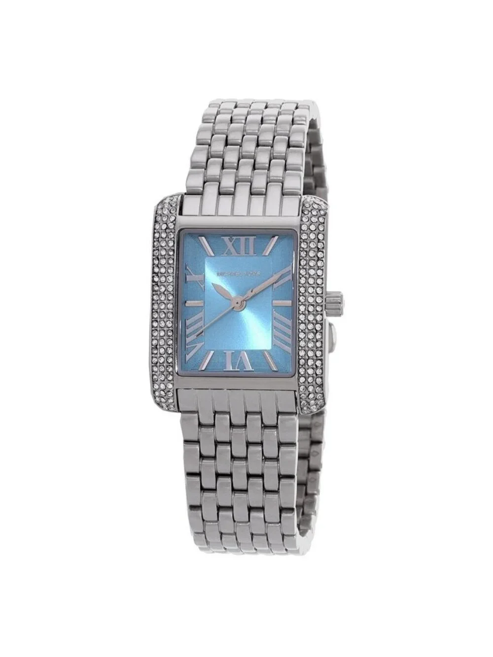 NWT Michael Kors Emery Quartz Crystal Blue Dial Ladies Watch