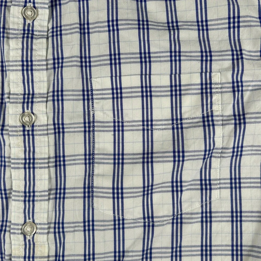 Banana Republic Shirt Mens Large Grant Fit Check Long Sleeve Button Down Oxford