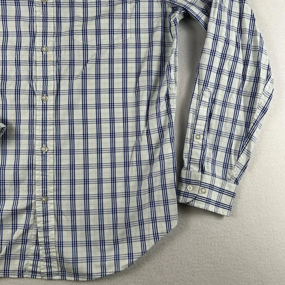 Banana Republic Shirt Mens Large Grant Fit Check Long Sleeve Button Down Oxford