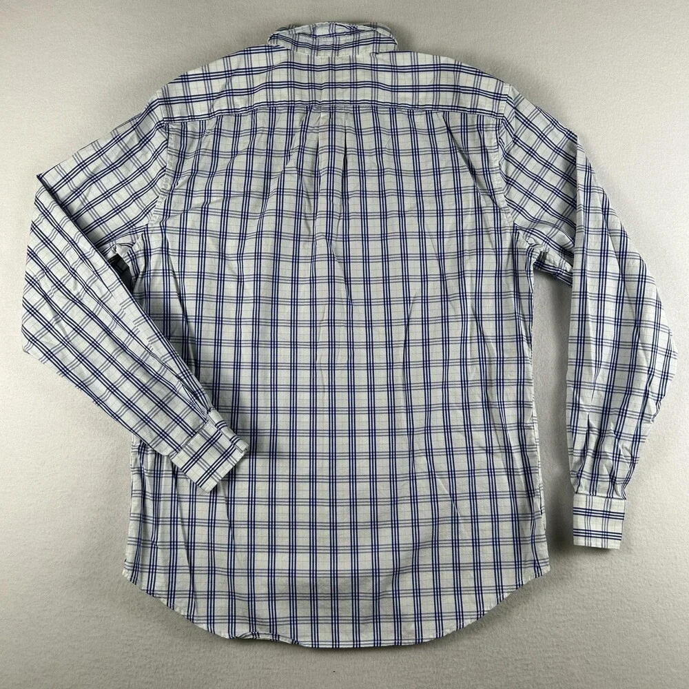 Banana Republic Shirt Mens Large Grant Fit Check Long Sleeve Button Down Oxford