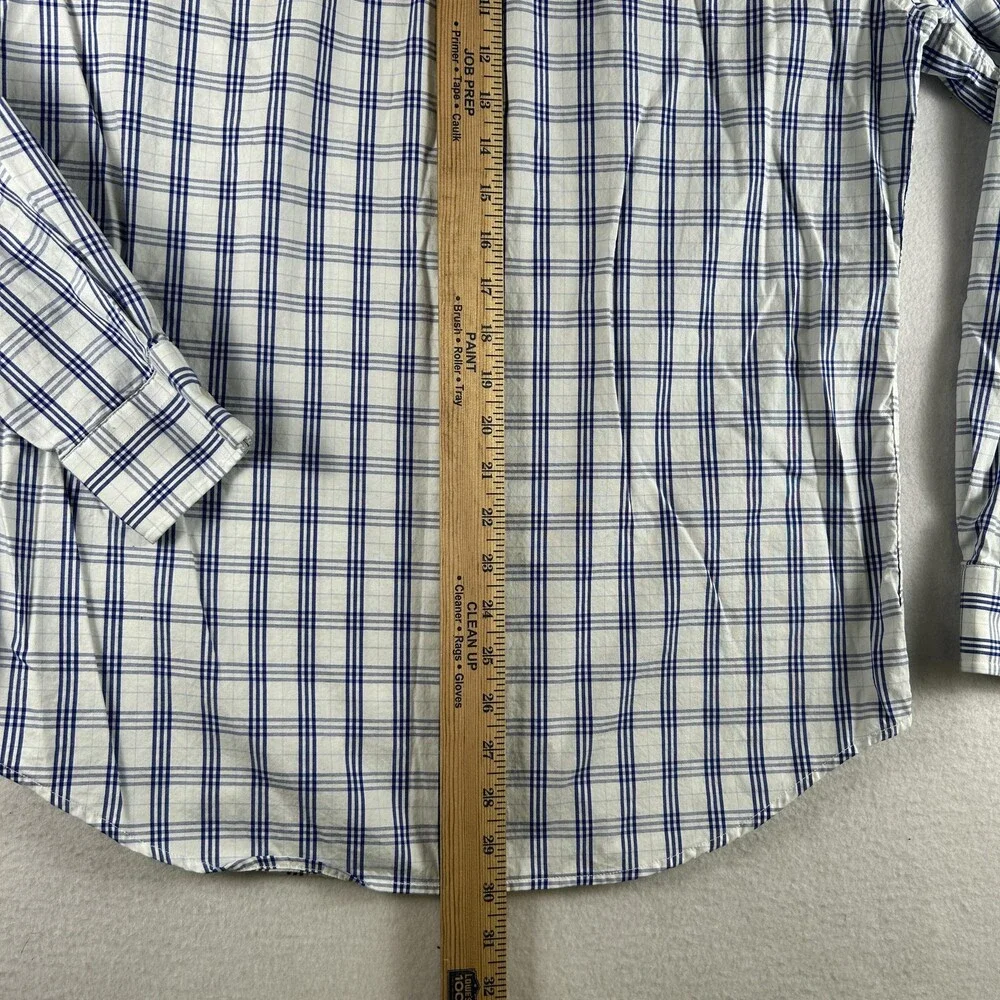 Banana Republic Shirt Mens Large Grant Fit Check Long Sleeve Button Down Oxford