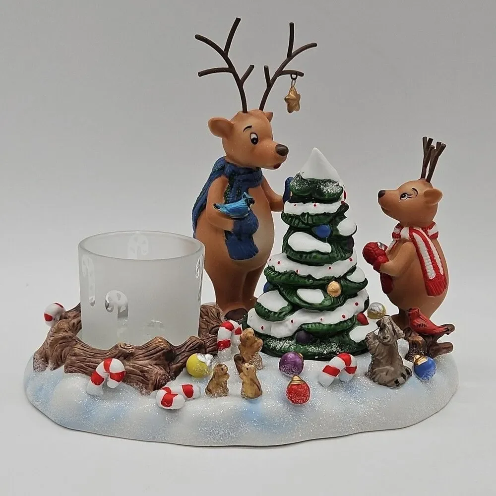 PARTYLITE REINDEER CHRISTMAS VOTIVE CANDLE HOLDER P8536 DECORATING XMAS TREE BOX