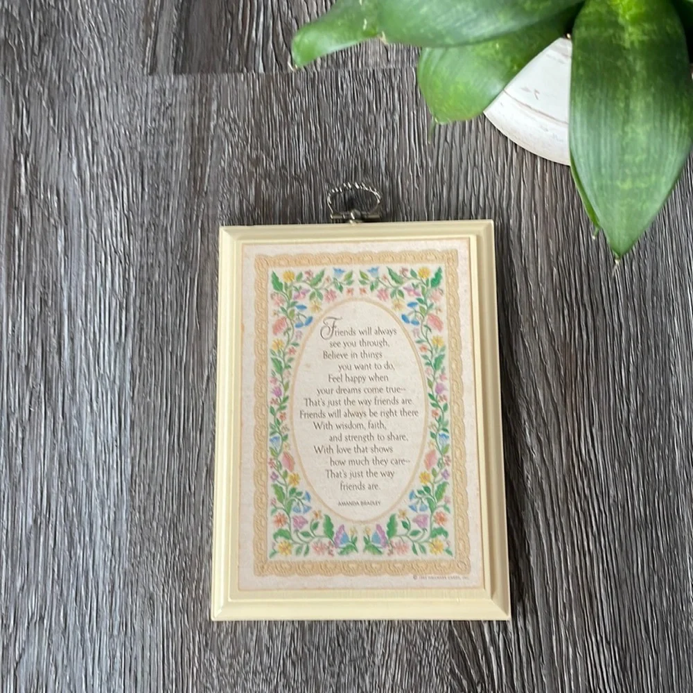 Vintage Wooden Wall Plaque 1982 Hallmark Cards Inc - Friends by Amanda Bradley