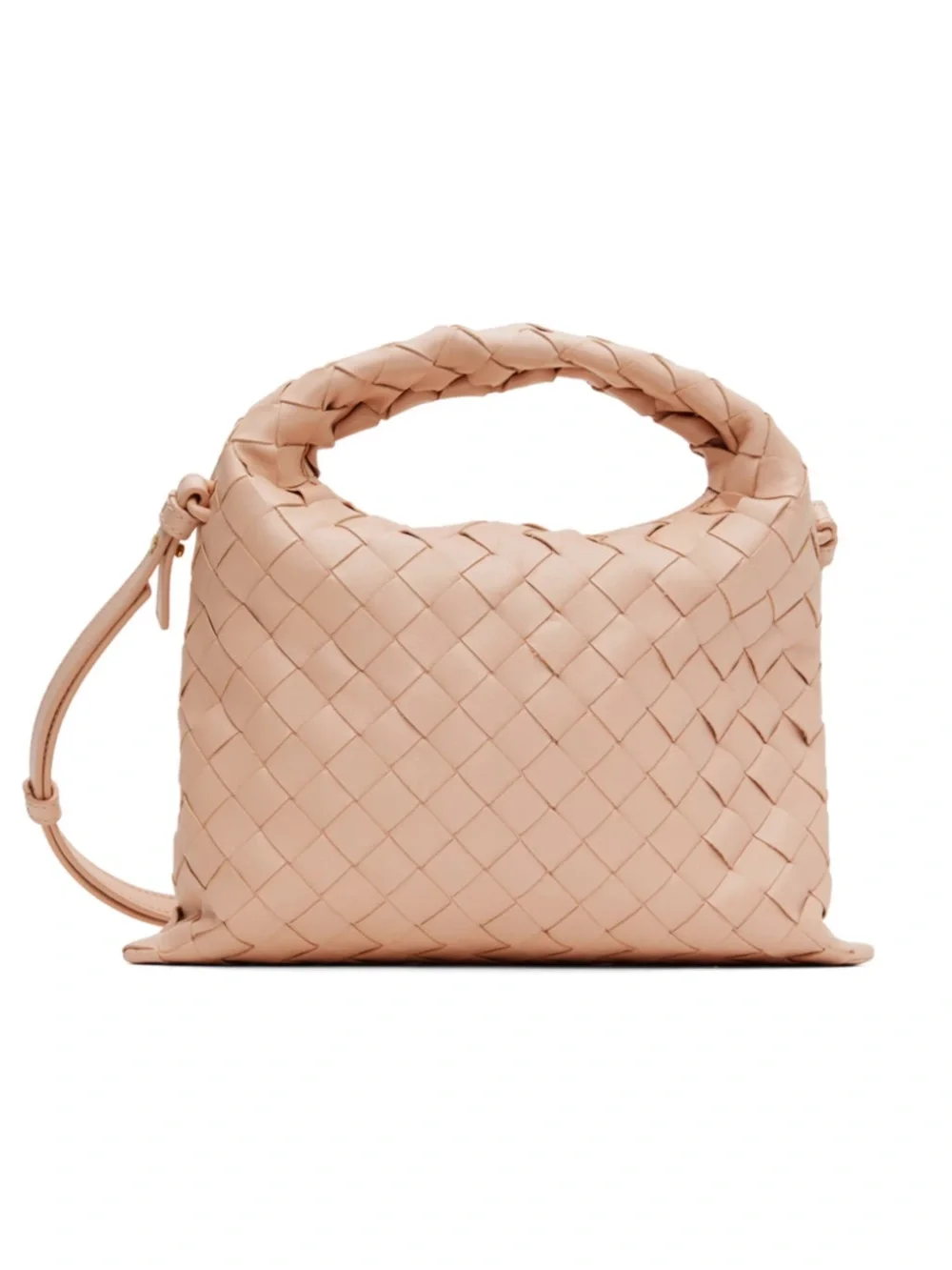 Bottega Veneta Mini Hop Intrecciato Leather Shoulder Bag Pink Crossbody NWT