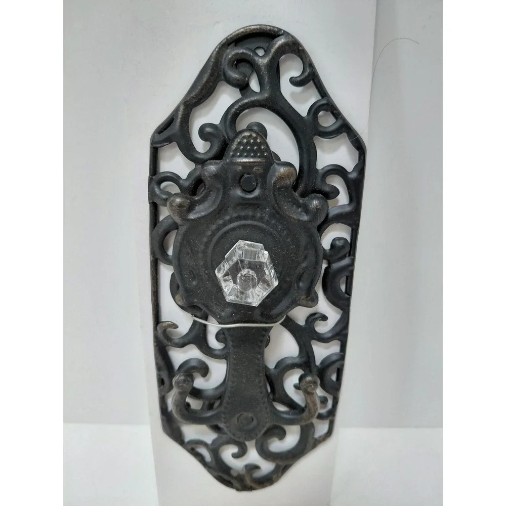 ArtMinds Accent Knob Ornate Filigree Backplate Bronze Glass Hexagonal New‎