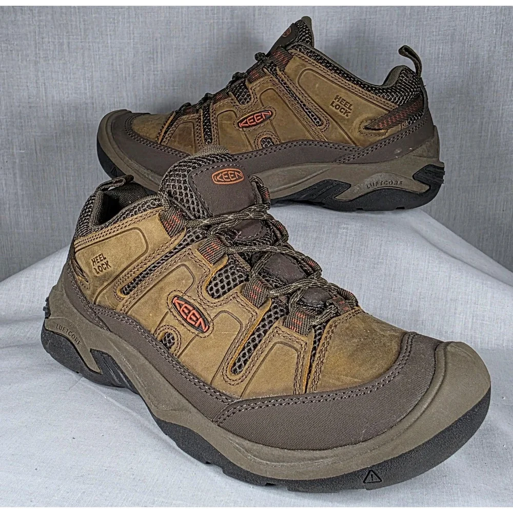 Keen Lansing Low Work Shoes Mens 8.5 Wide Brown Steel Toe 1027342 Hiking Trail