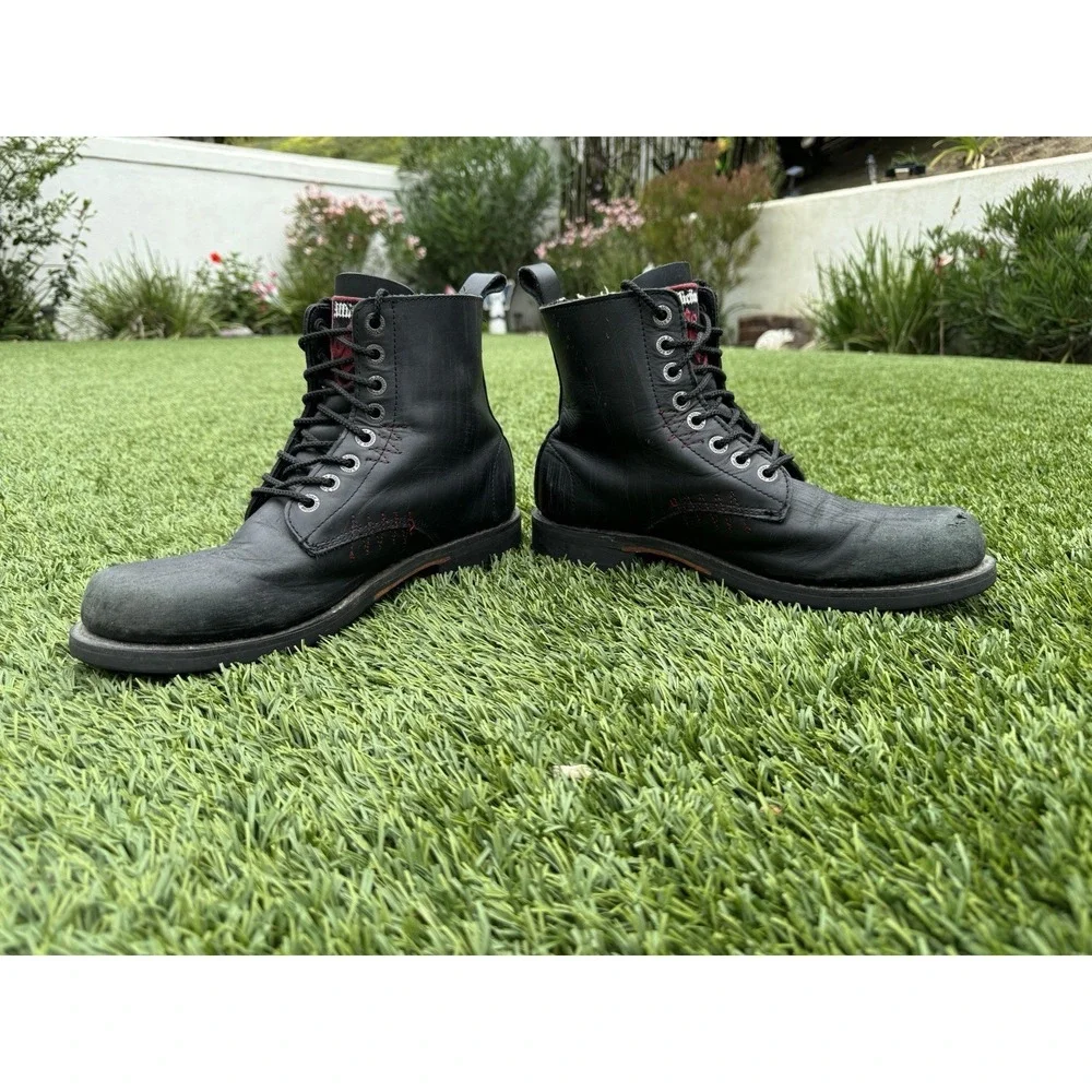 RARE Vintage Affliction Deviant Combat Boots Shoes Men's Size 11 Black 3150