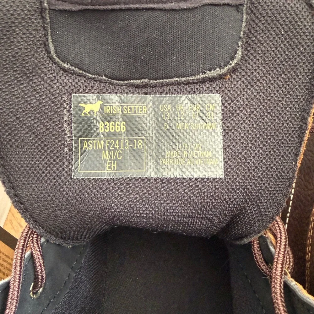 Irish Setter Kittson 83666 Work Boot Mens Size 13D Brown Steel Toe EH‎ Leather