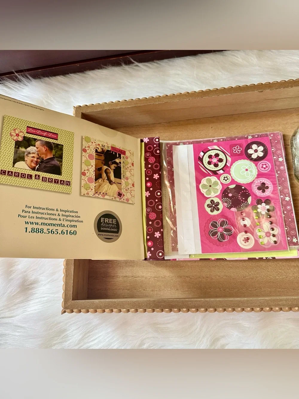 Momenta ATD 6x6 Scrapbook Album Kit Bundle Floral Butterfly Paper‎ Craft Set