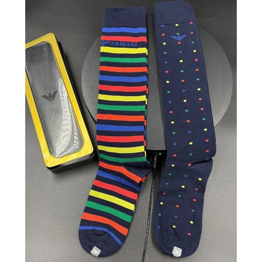 Emporio Armani Socks set, 2 pairs, Men's colorful socks, one size fits all,  box