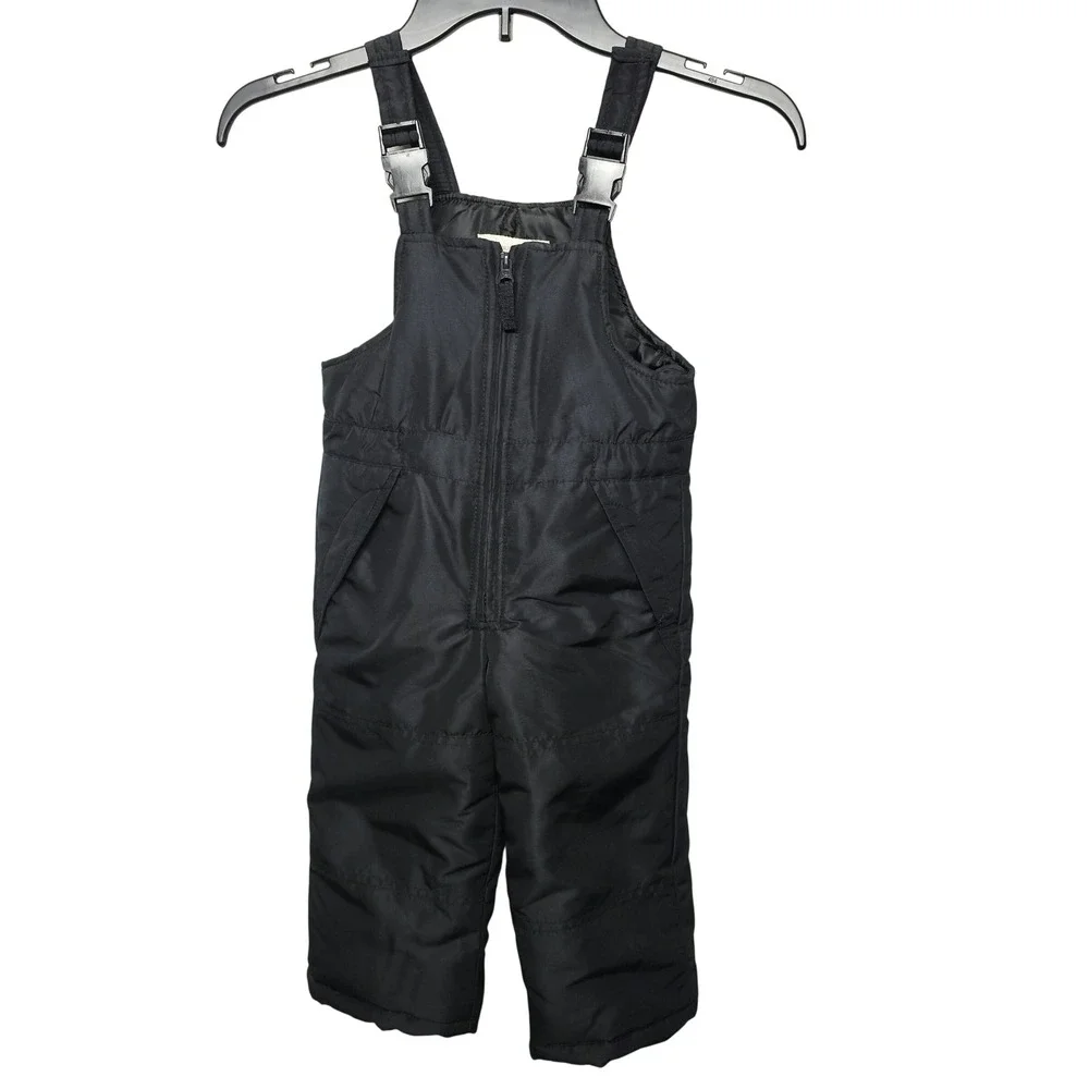 OshKosh B'gosh Snow Bibs Toddler 2T Black Insulated Winter Overalls