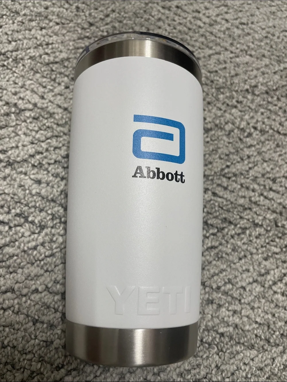 Yeti Rambler with slide lid Tumbler with Blue Abbott Logo