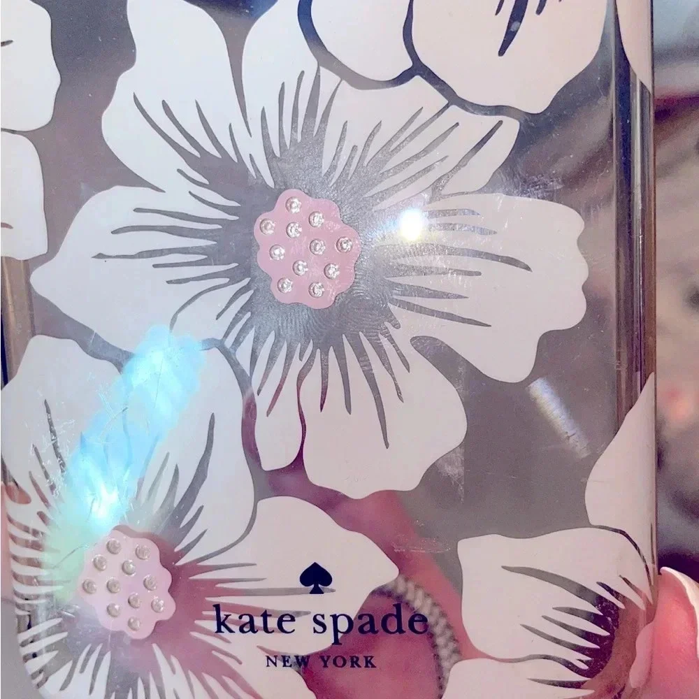 Kate Spade  Phone Case for 6-8 Floral -Hollyhock Cream/Blush/Crystal Gems/Clear