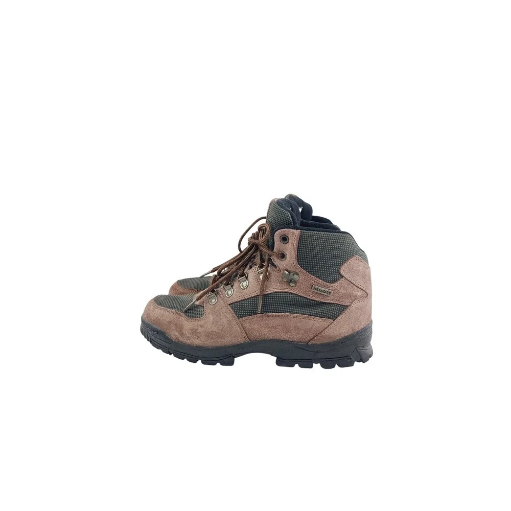 Nevados, High Top Suede/Textile Outdoor Hiking Boots, Men Size 10.5 Brown/Green‎