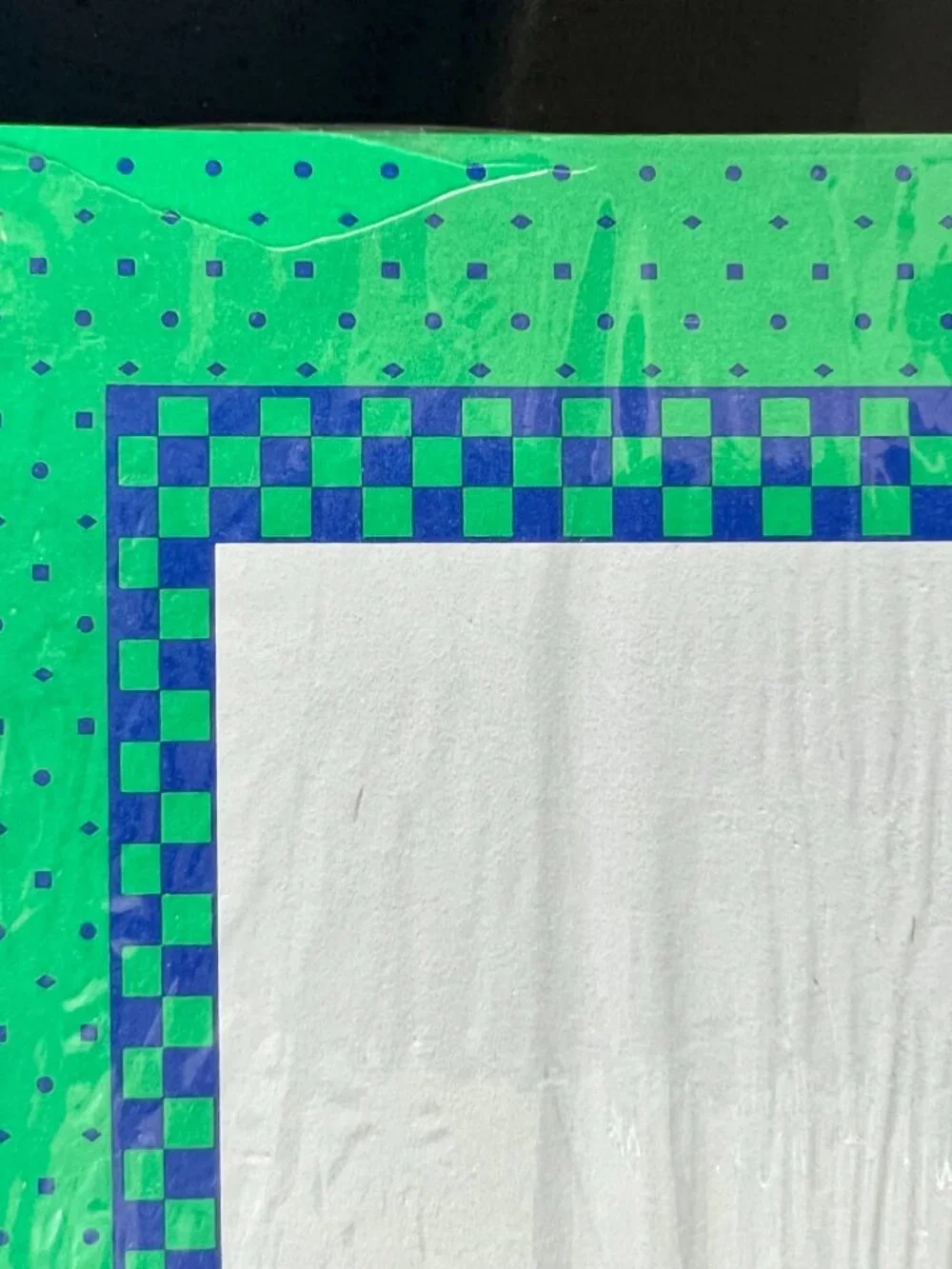Green and Blue Polka Dot and Check Stationary