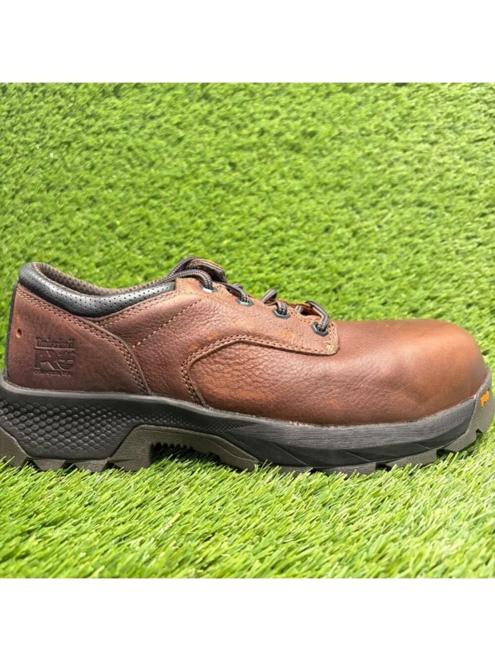 Timberland Pro Titan EV Men Size 9.5 Brown Composite Toe Safety Work Oxford Shoe