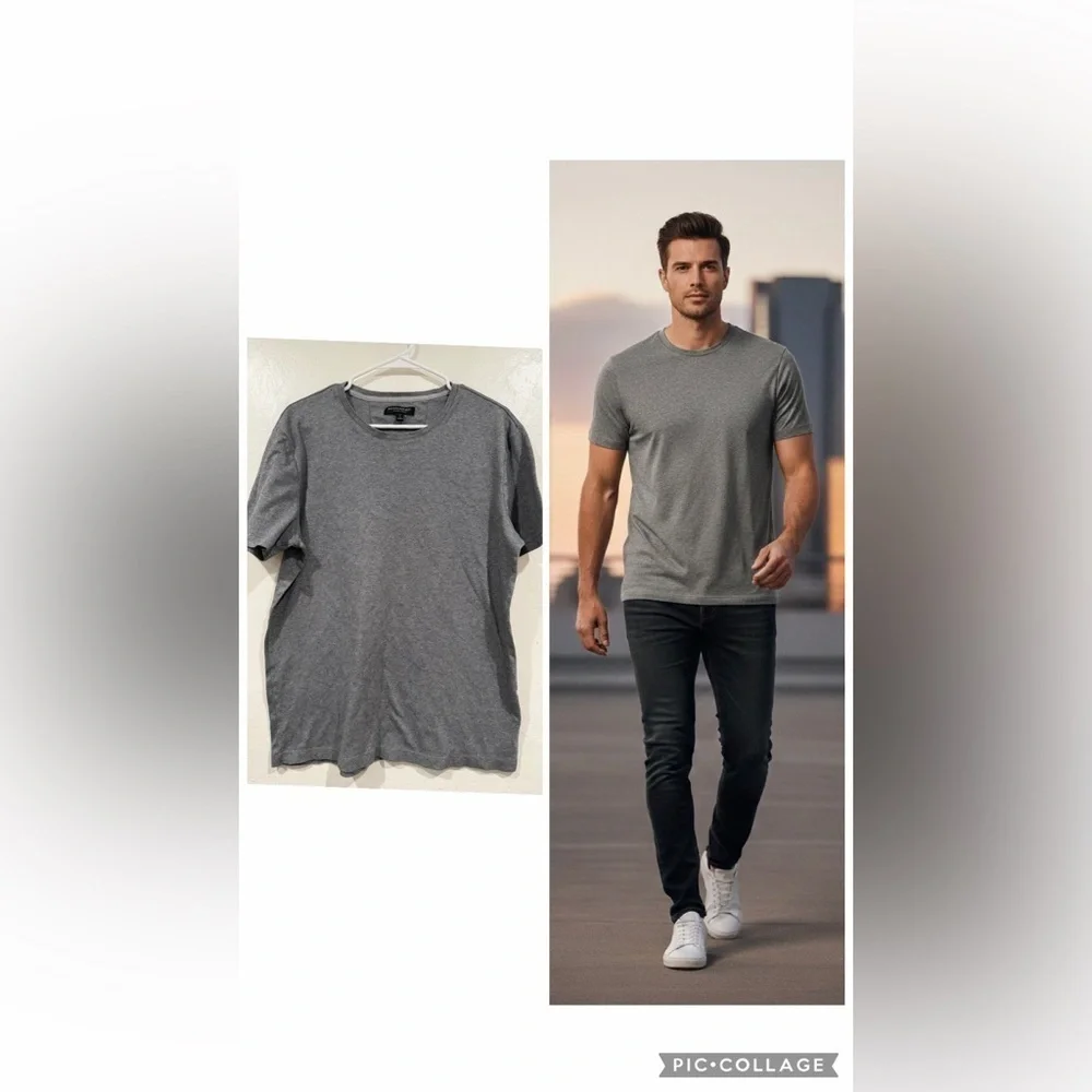 Banana Republic Gray Men’s Luxury Touch 100% Cotton T-Shirt size L Tall