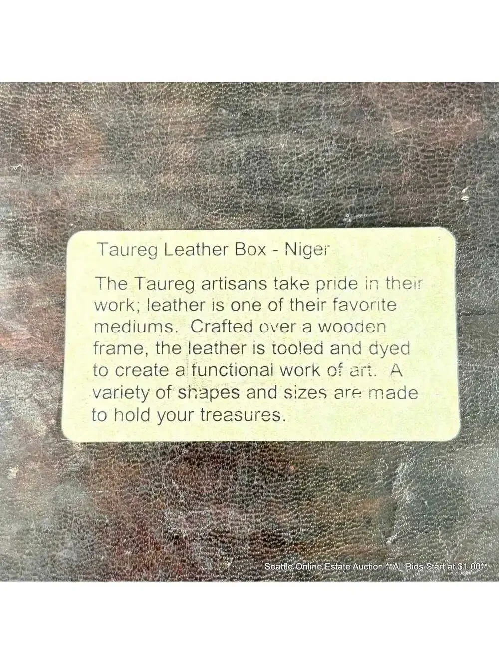 Vintage Taureg Leather Divided Box