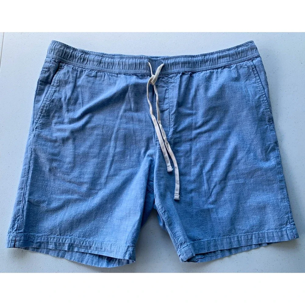 Banana Republic Chino Shorts Men's XL Blue Cotton Drawstring Elastic Pockets