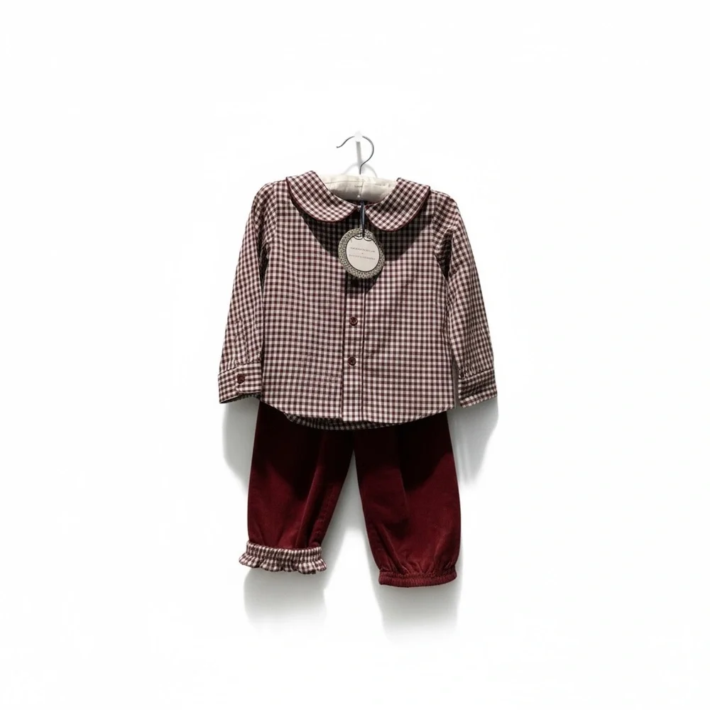 Edgehill Collection Reversible Holiday Pants Gingham Top Set Darby Fallon Clark