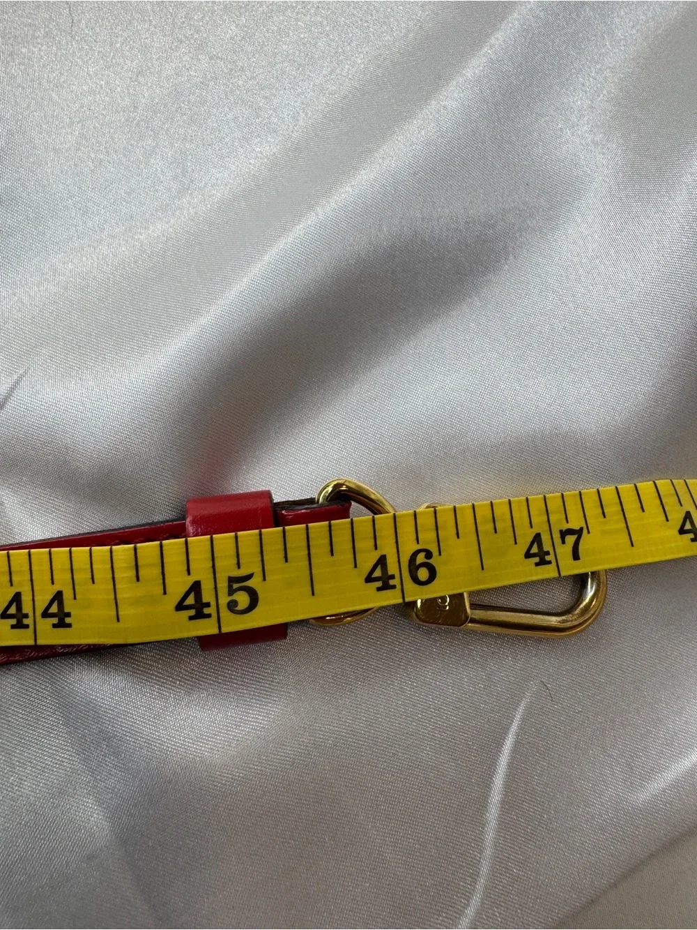 Louis Vuitton Red Leather Adjustable Strap with Gold Hardware