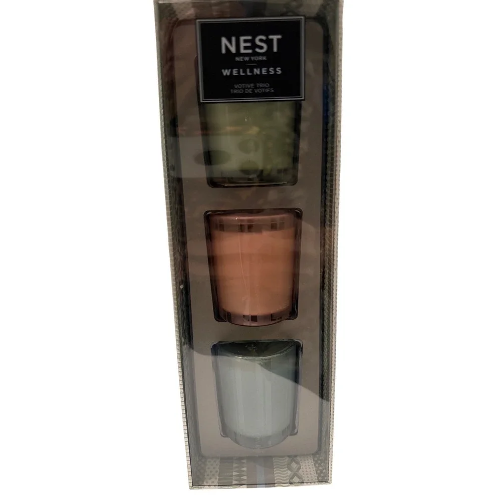 NEST New‎ York Wellness Votive Trio Mint Eucalyptus Himalayan Salt Rosewater