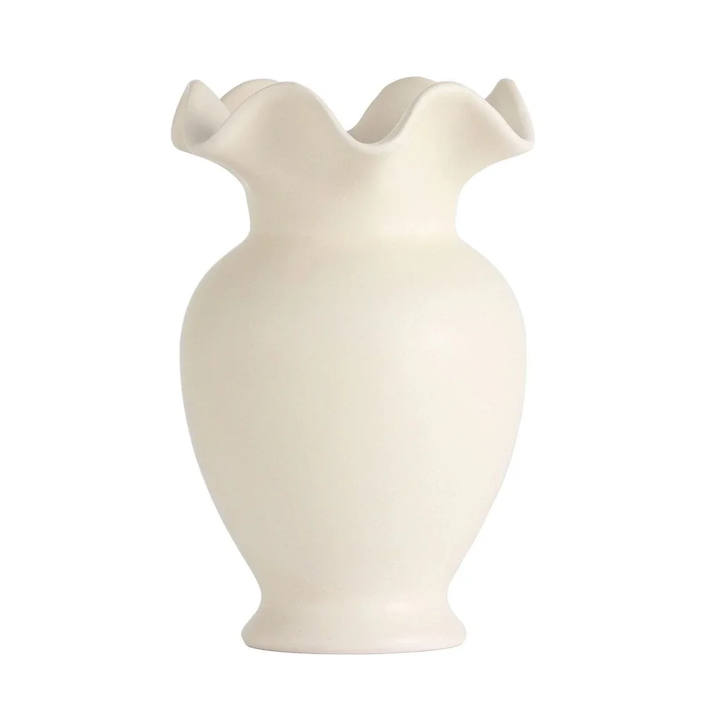 Scallop Ruffle Off-White Ceramic Vase - Home Decor Collection, Walmart Fall 2025