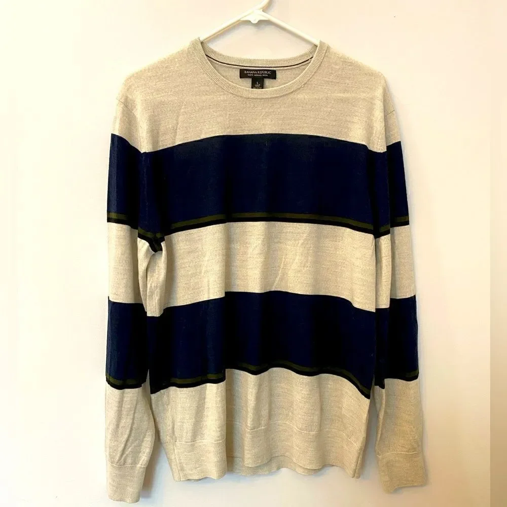 Banana Republic 100% Merino Wool Sweater Men Size L