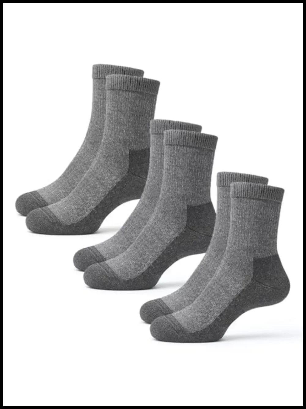 Merino Wool Hiking Socks 3-Pack Thermal Heavy Cushion Winter Trekking