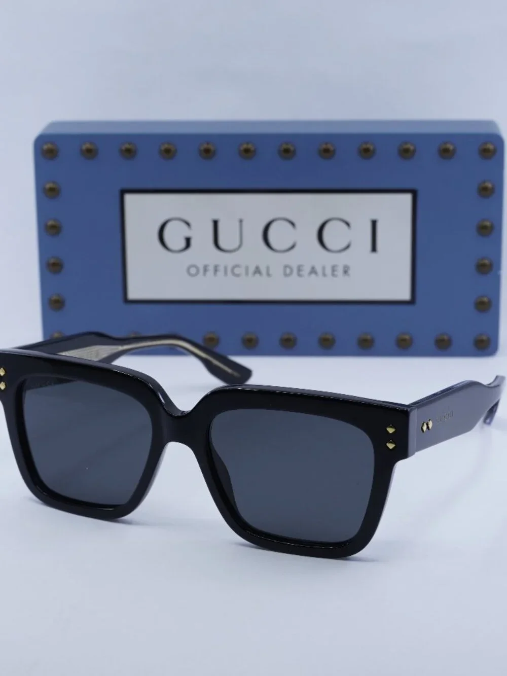 Gucci GG1084S 001 Square Sunglasses - Black/Grey