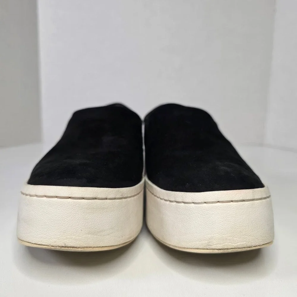Vince Women US 8 EUR 38 Warren Black Suede Platform Slip On Sneakers‎ Shoes