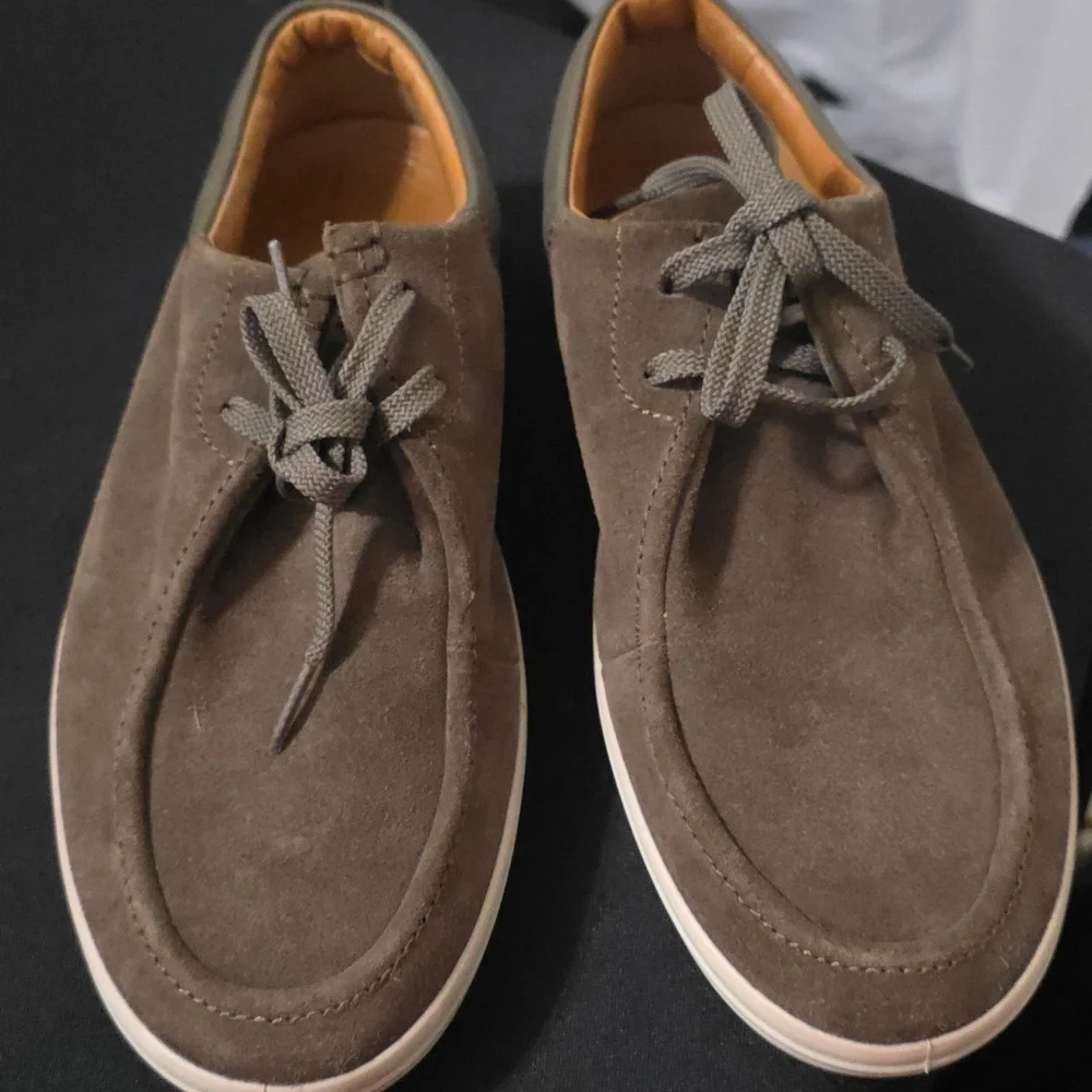 Ecco Men's Loafer Shoes Brown Suede/Leather? Laces Danish Design Casual Sz 6 EUC