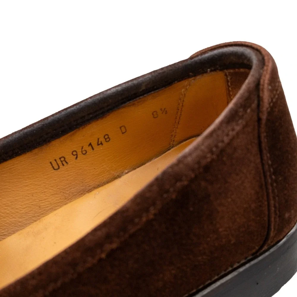 $849.00! Salvatore Ferragamo Gancini‎ Logo Suede Loafers Brown Men's US 8.5 D