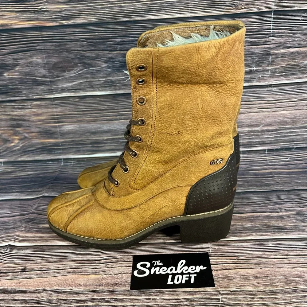 Merrell‎ Chateau Mid Lace Brown Leather Snow Heeled Boots