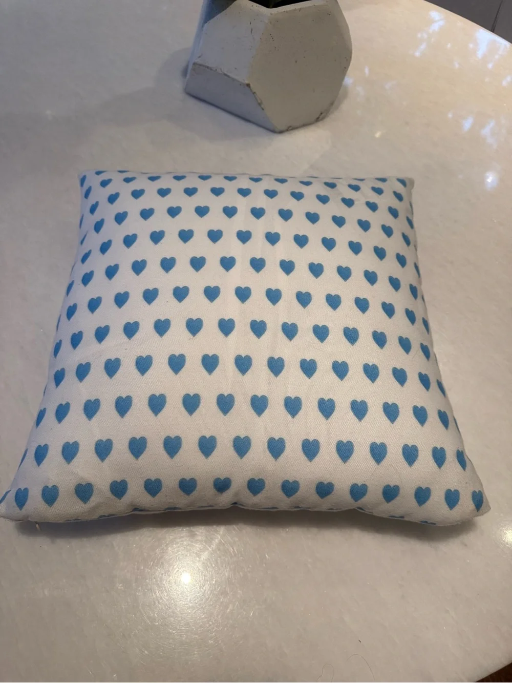 Blue Heart Pattern Decorative Throw Pillow - Home Accents