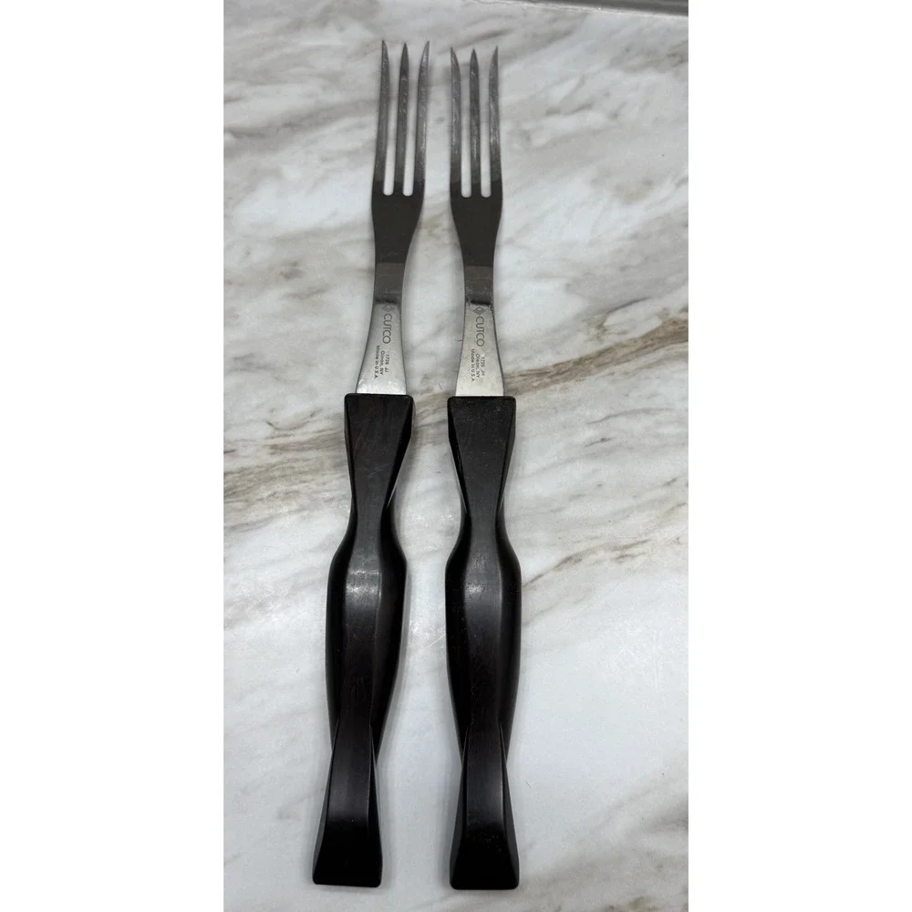 Cutco‎ Carving Forks 1726 Brown Orange Swirl Handle 11