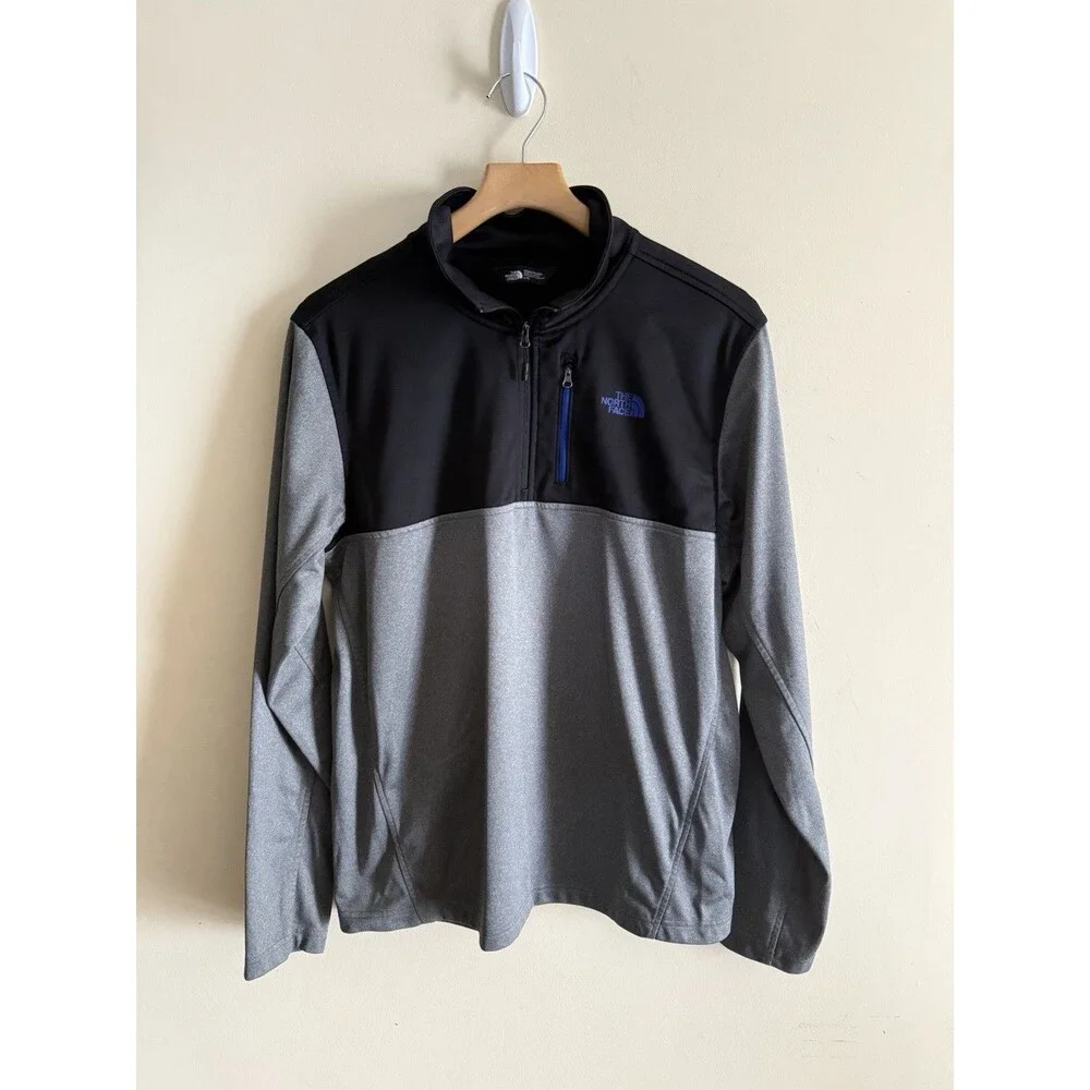 The North Face Men's 1/4 Zip Pull Over Two Tone Active Jacket Fleece‎ Size Large