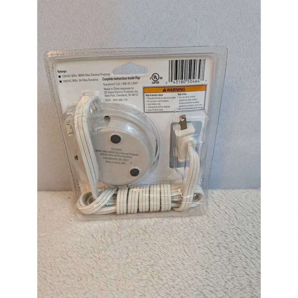 GE Easy Reach 24 Hour‎ Plug-In Timer Model GE5116N For Lamps Appliances