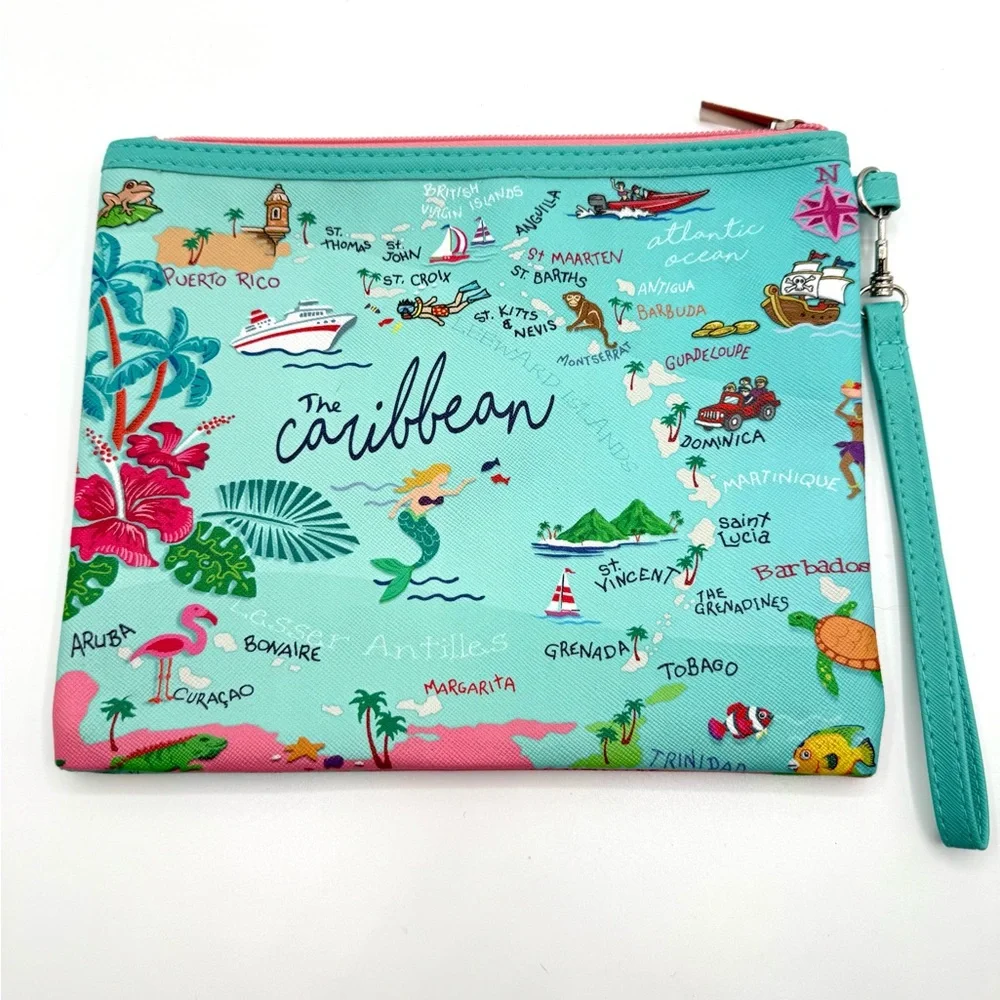 At Sea Trading‎ Company Caribbean makeup bag wristlet pouch NWOT