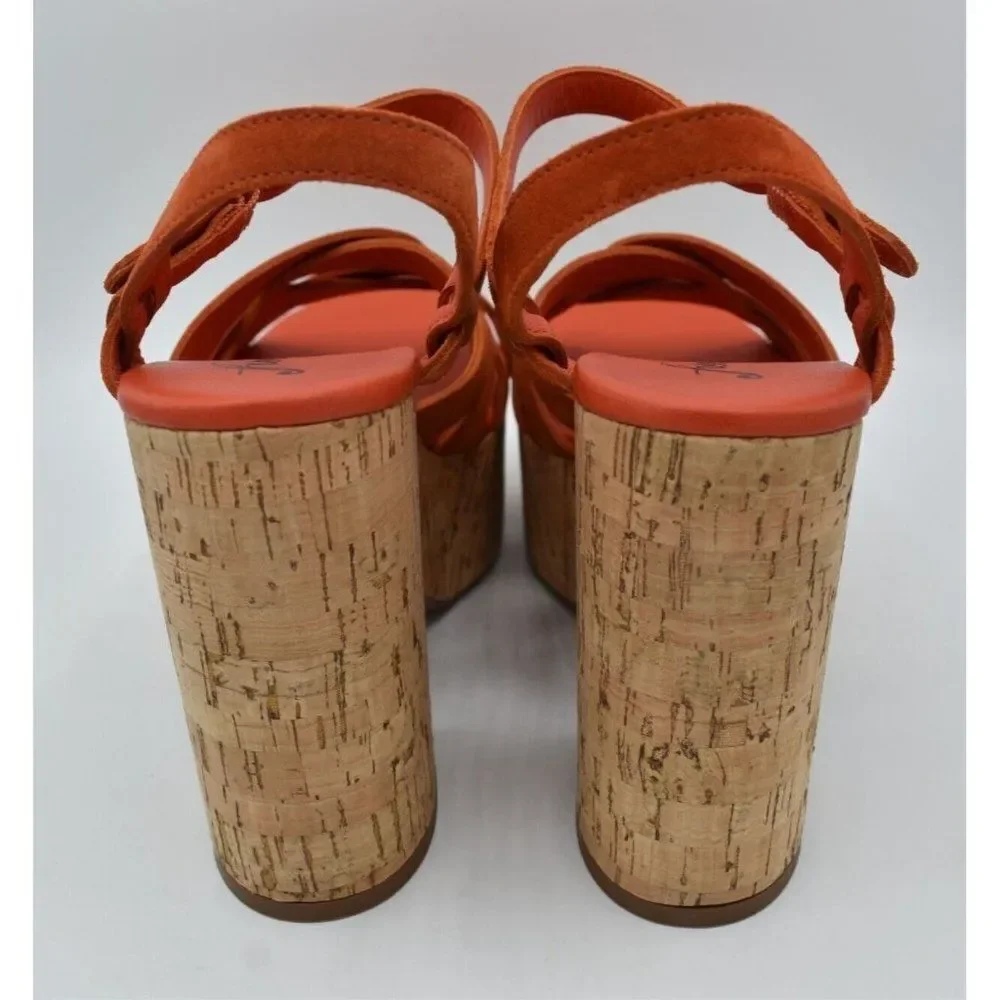 Free People Size EU 38 US 8 Lisbon Sunstar‎ Mary Jane Orange Platform Sandals