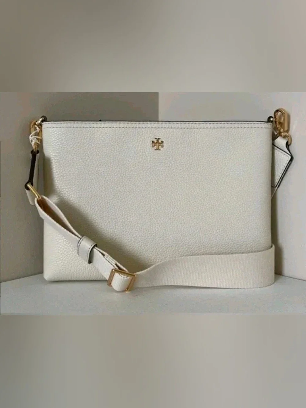 NWT Tory Burch Blake Swingpack Crossbody Clutch Leather Bag – Ivory/Off-White