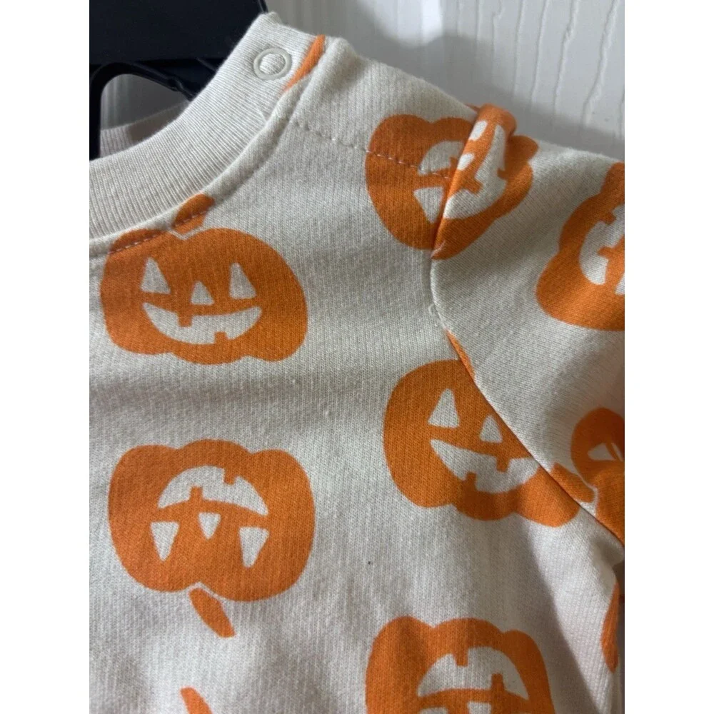 Cat & Jack Baby Halloween Pumpkin Outfit Set 0-3M NWT 2 Pc Unisex Fall