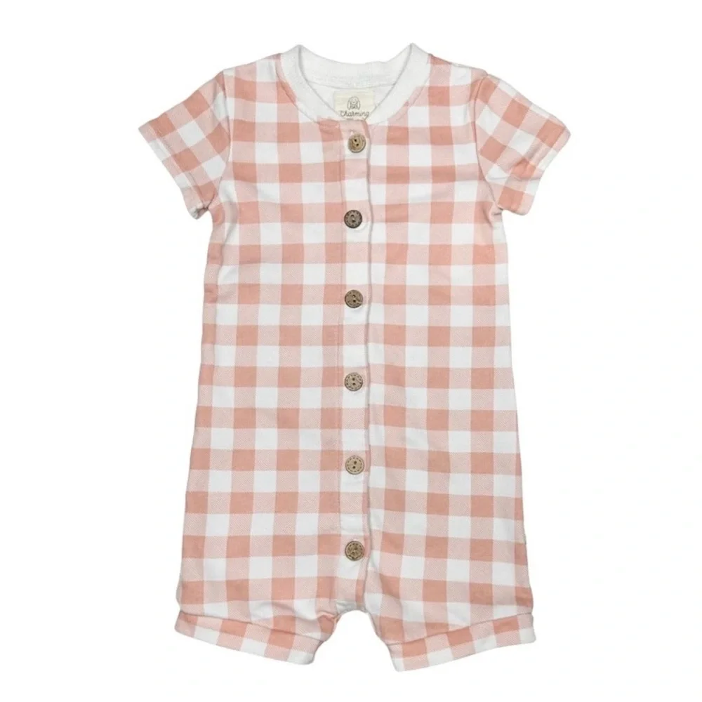 Charming Mary Checkered Romper‎