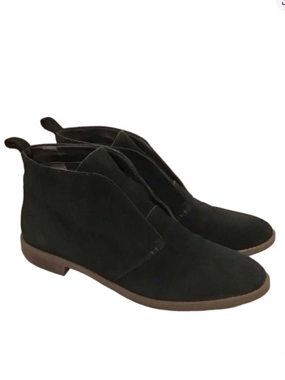 Franco Sarto 11 Men’s Suede Leather Ankle Boots Black Slip On Shoes