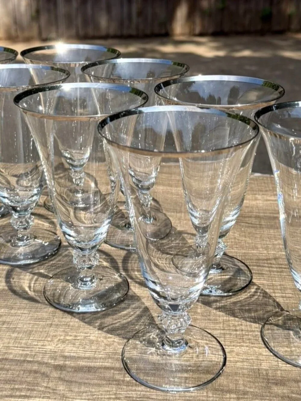 MCM Thick Platinum Rim Vintage 6 5/8