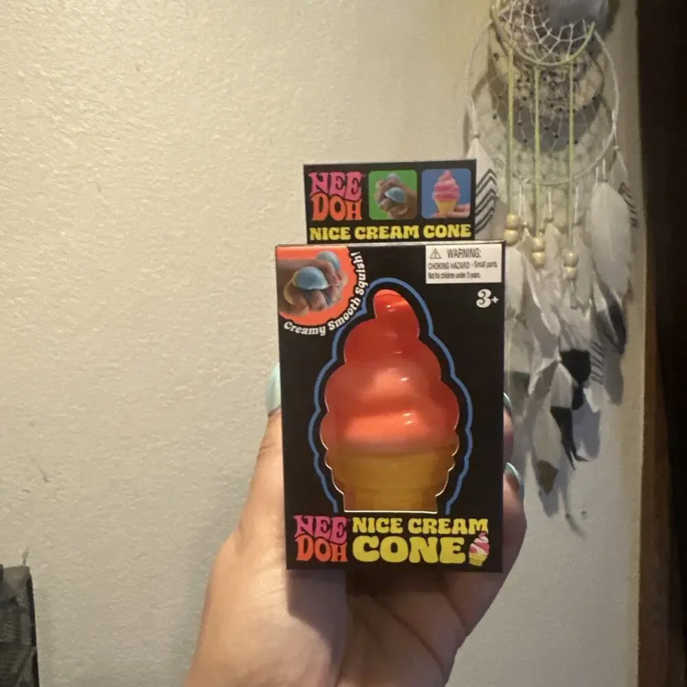 Schylling NeeDoh Nice Cream Cone - Orange (100% Authentic / New)